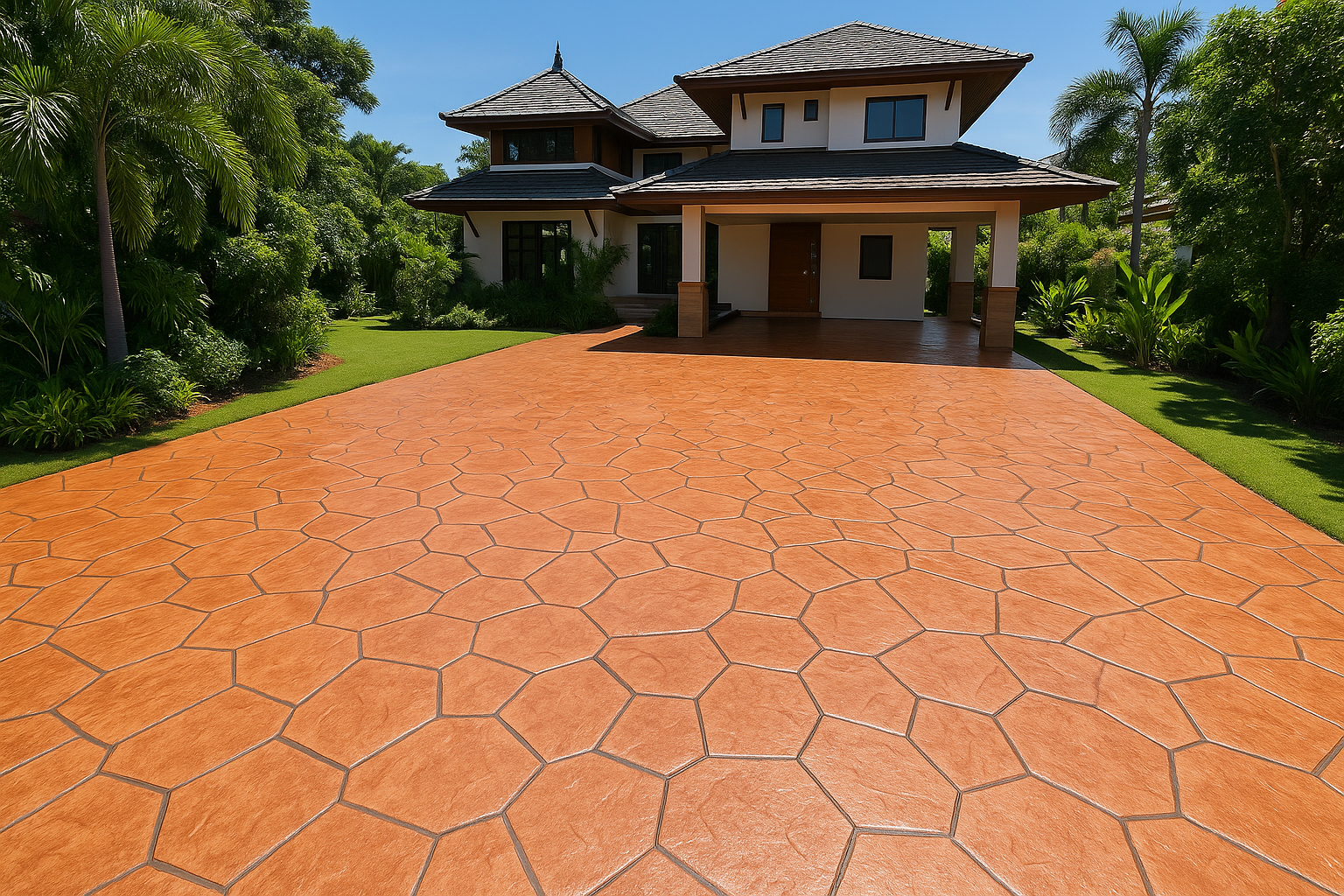 ลาย Slate Cut ลานจอดรถ เชียงใหม่