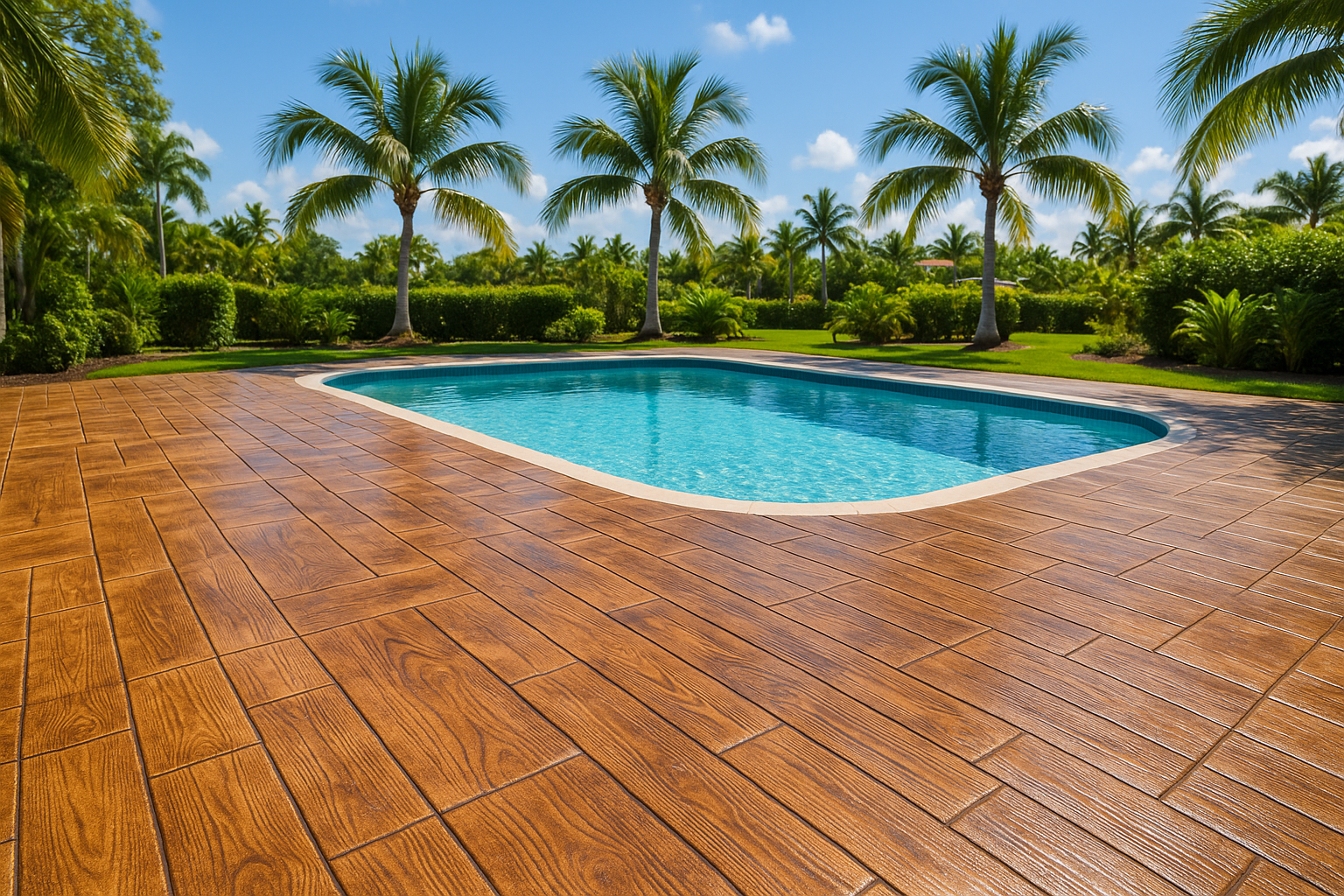 ลาย Wooden พื้นที่รอบสระว่ายน้ำ พัทยา
