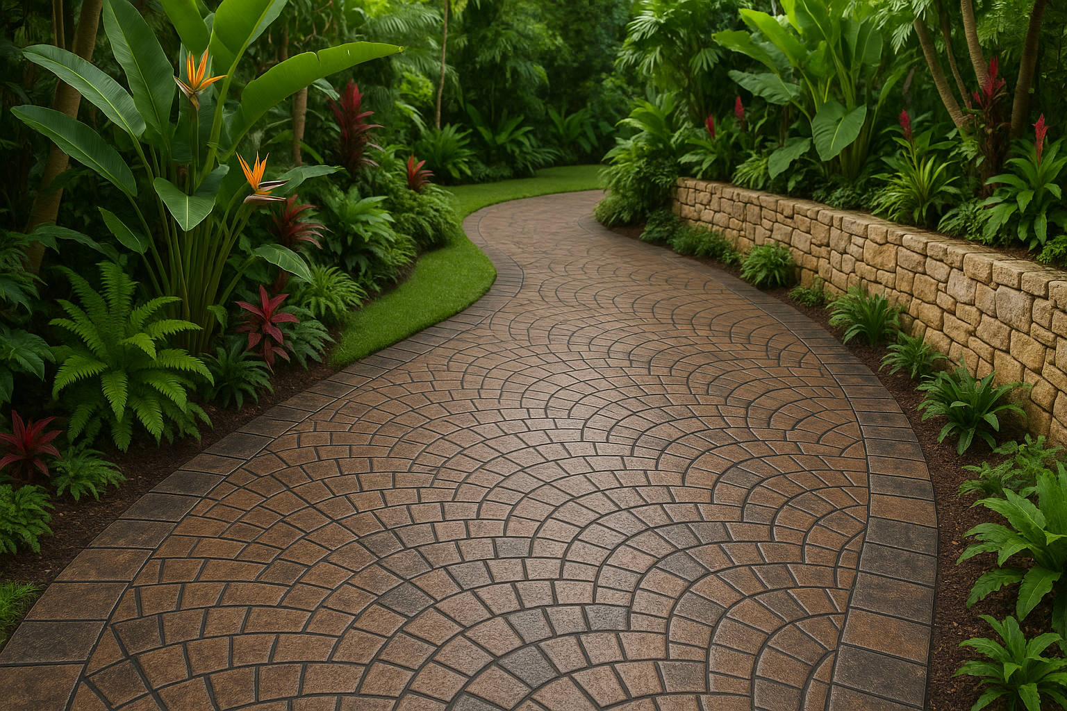 ทางเดินในสวน ลาย European Fan ภูเก็ต